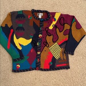 Vintage Lisa Nichols Multicolor Knit Cardigan